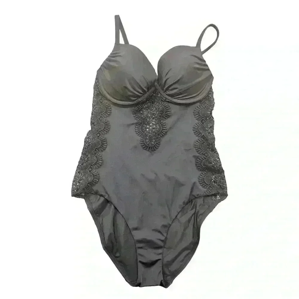 A. CHE Lace Black One Piece Swimsuit Women’s Size 6 - Picture 4 of 8